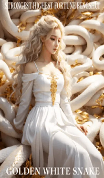 [LINE着せ替え] 金運上昇 黄金と白蛇 幸運の90の画像1