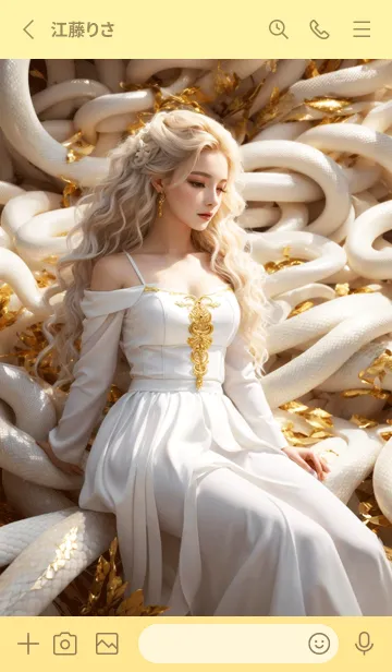 [LINE着せ替え] 金運上昇 黄金と白蛇 幸運の90の画像2