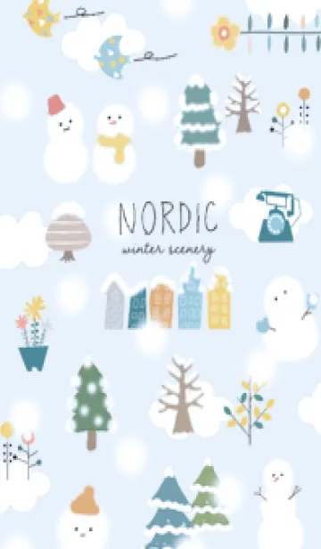 [LINE着せ替え] blue Stylish snowman15_1の画像1