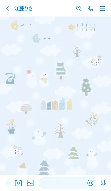 [LINE着せ替え] blue Stylish snowman15_1の画像2