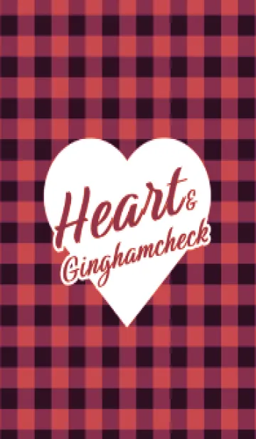 [LINE着せ替え] ハート ギンガムチェック 129の画像1