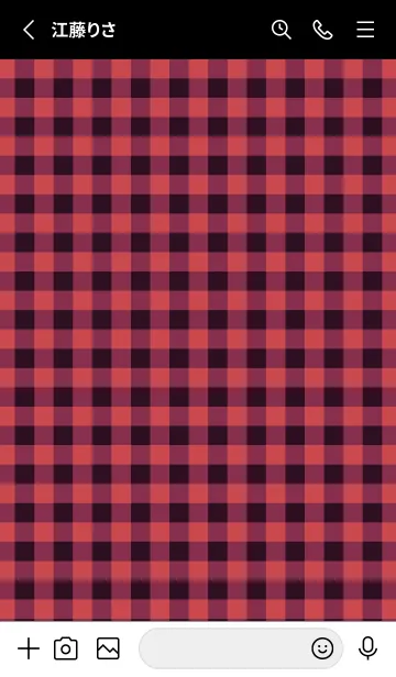 [LINE着せ替え] ハート ギンガムチェック 129の画像2