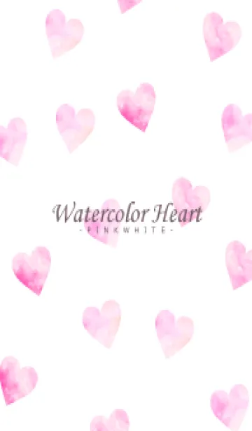 [LINE着せ替え] WatercolorHeart PINKWHITE 18の画像1