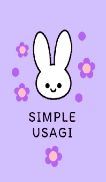 [LINE着せ替え] シンプル ウサギ -フラワー- 36の画像1