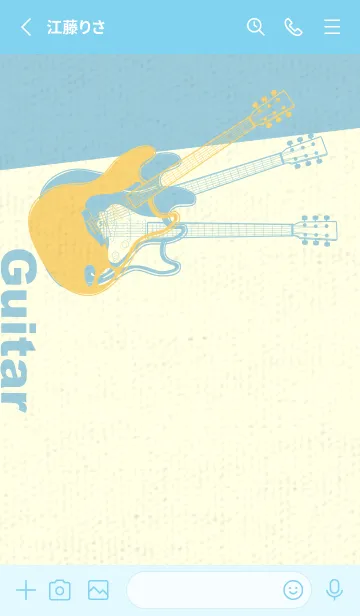 [LINE着せ替え] エレキギター Line  卵色の画像2