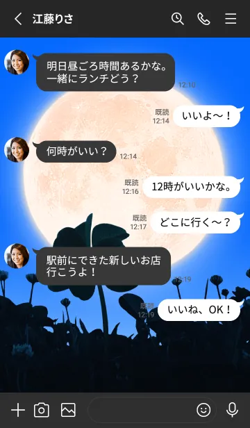 [LINE着せ替え] 七つ葉のクローバー & Full Moon #7-4の画像3