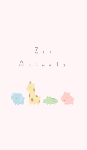 [LINE着せ替え] ゆるい動物園 / ピンクの画像1