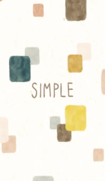 [LINE着せ替え] 水彩 四角 ブラウン ネイビーの画像1