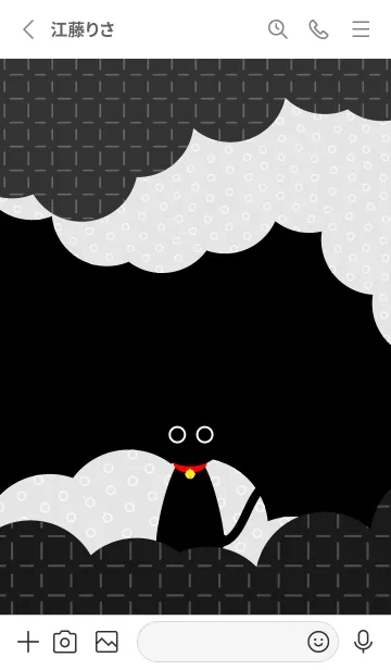 [LINE着せ替え] 暗闇の黒猫 白の画像2