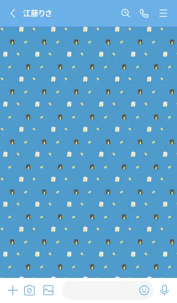 [LINE着せ替え] 幸せの招き猫 青色の画像2