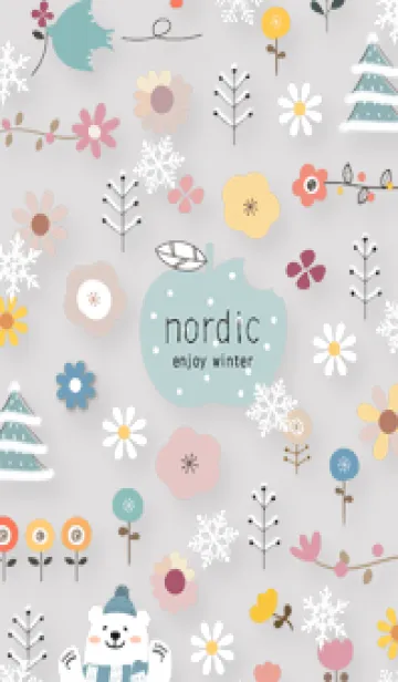 [LINE着せ替え] Gray♡雪と花日和01_1の画像1