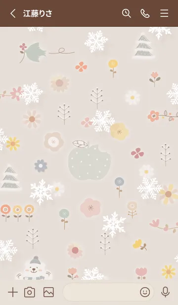 [LINE着せ替え] brown♡雪と花日和03_1の画像2