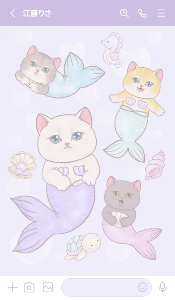 [LINE着せ替え] Cat mermaid Mercat 1の画像2