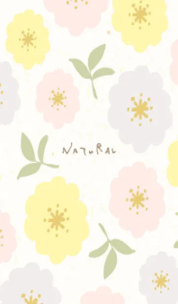 [LINE着せ替え] 3色の花と葉4の画像1