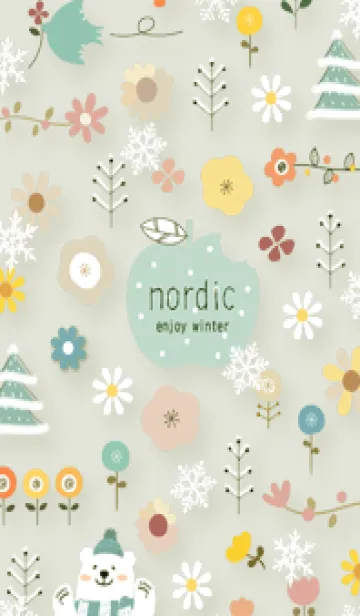 [LINE着せ替え] green Snow and flower weather 07_1の画像1