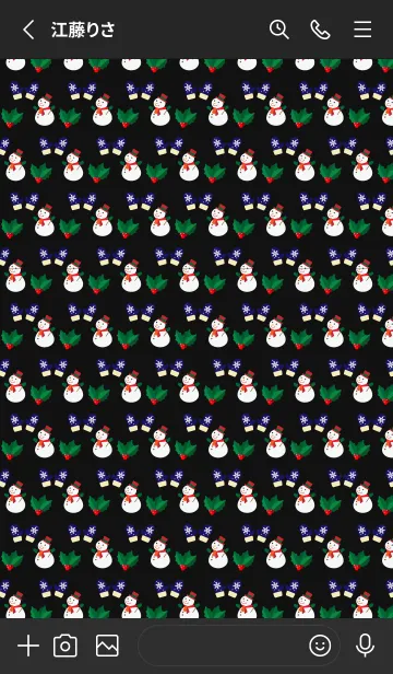 [LINE着せ替え] 雪だるまと手袋 黒色の画像2