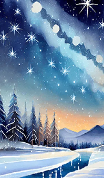 [LINE着せ替え] 優美な冬の風景の着せかえ(Winter-1381)の画像1