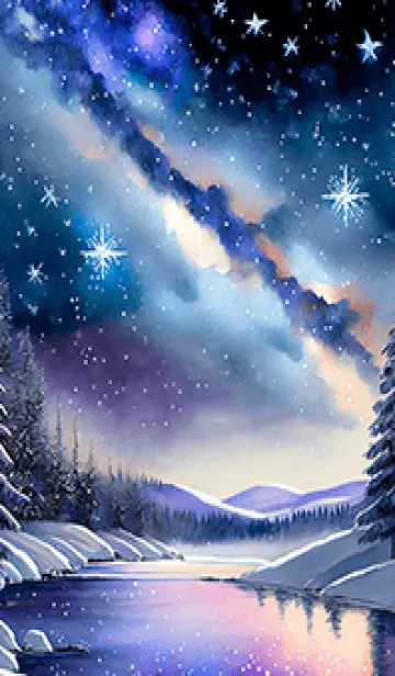 [LINE着せ替え] 優美な冬の風景の着せかえ(Winter-1395)の画像1