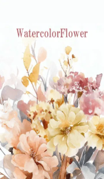 [LINE着せ替え] Watercolor Dry Flower-PINK-30の画像1