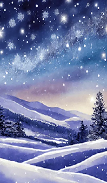 [LINE着せ替え] 優美な冬の風景の着せかえ(Winter-1389)の画像1