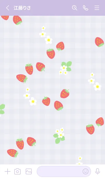 [LINE着せ替え] 苺と花 チェック21の画像2