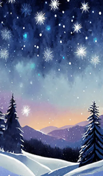 [LINE着せ替え] 優美な冬の風景の着せかえ(Winter-1405)の画像1