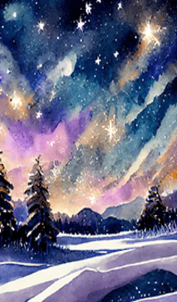 [LINE着せ替え] 優美な冬の風景の着せかえ(Winter-1404)の画像1