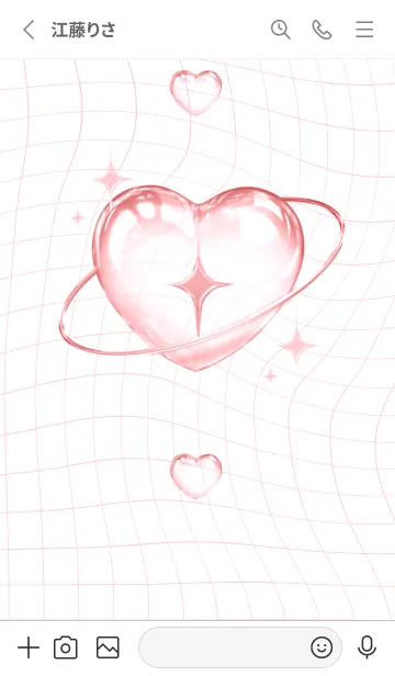 [LINE着せ替え] BUBBLE & RING - レッドの画像2