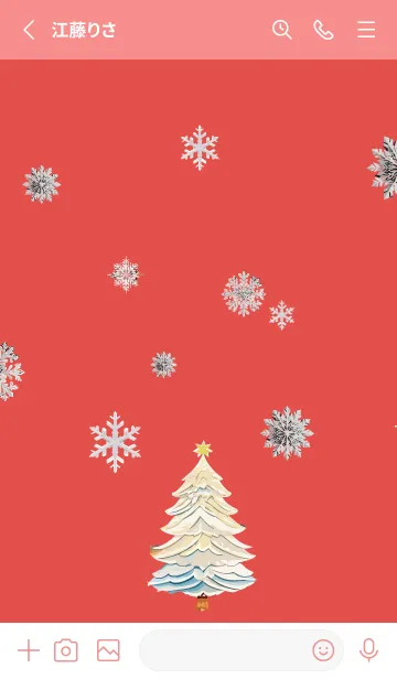 [LINE着せ替え] red 白いクリスマスの画像2