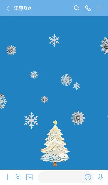 [LINE着せ替え] blue 白いクリスマスの画像2