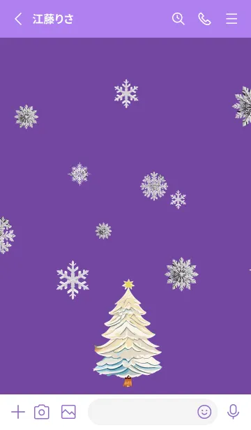 [LINE着せ替え] purple 白いクリスマスの画像2