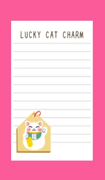 [LINE着せ替え] 開運！招き猫絵馬ノート/ホットピンクの画像1