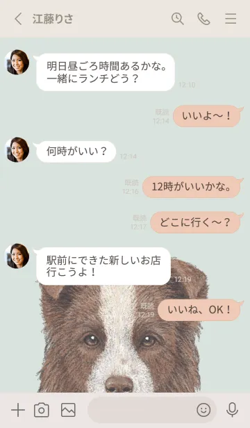 [LINE着せ替え] ICON DOG - ボーダーコリー - PASTEL GR/02の画像3