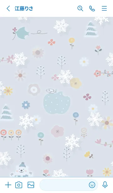 [LINE着せ替え] blue♡雪と花日和15_1の画像2