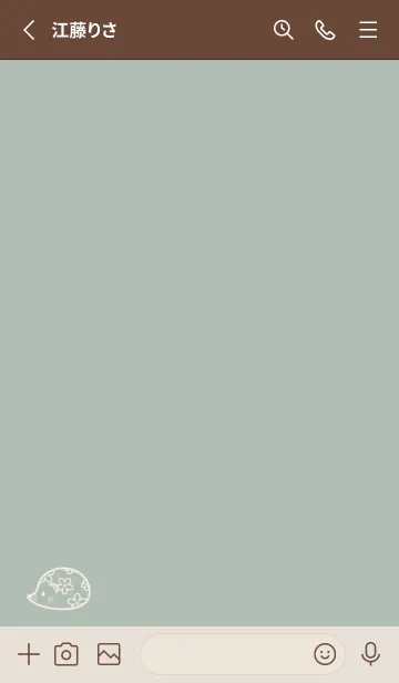 [LINE着せ替え] ハリネズミ -フラワー- くすみグリーンの画像2