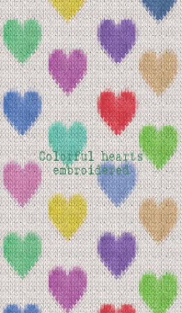 [LINE着せ替え] Colorful hearts embroidered 4の画像1