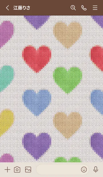 [LINE着せ替え] Colorful hearts embroidered 4の画像2