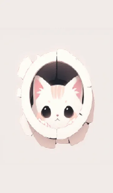 [LINE着せ替え] 丸穴猫の画像1