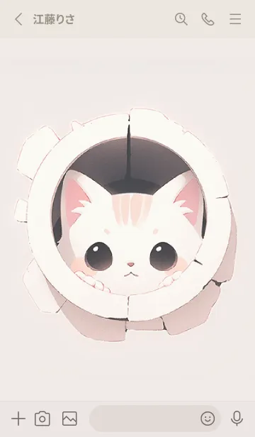 [LINE着せ替え] 丸穴猫の画像2