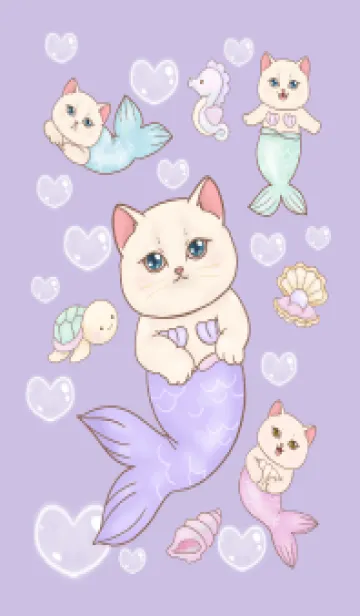 [LINE着せ替え] Cat mermaid Mercat 7の画像1