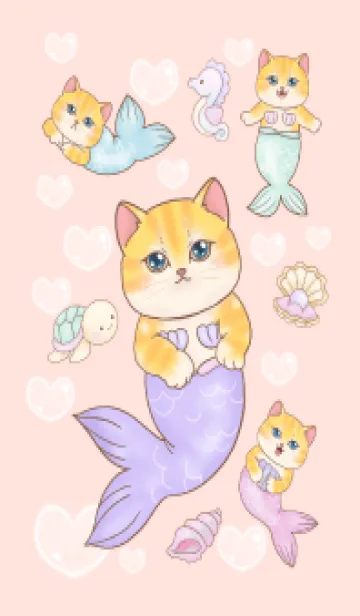 [LINE着せ替え] Cat mermaid Mercat 14の画像1