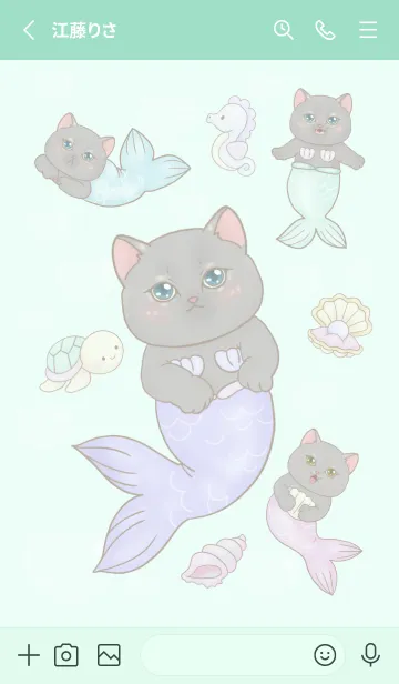 [LINE着せ替え] Cat mermaid Mercat 23の画像2