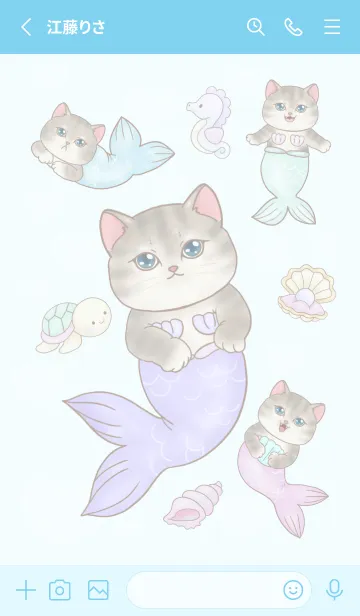 [LINE着せ替え] Cat mermaid Mercat 28の画像2