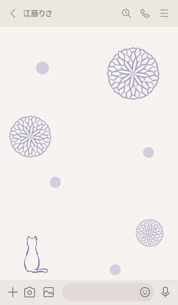 [LINE着せ替え] 猫と菊文様 2 -藤-の画像2