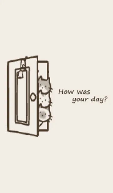 [LINE着せ替え] お出迎えにゃんこ -ブラウン-の画像1