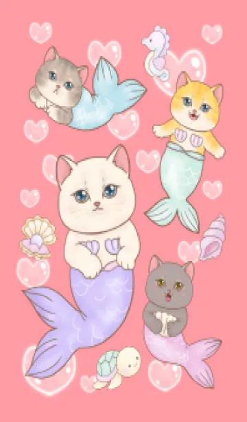 [LINE着せ替え] Cat mermaid Mercat 2の画像1