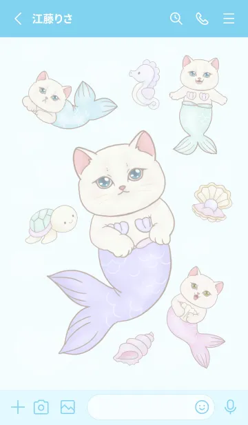 [LINE着せ替え] Cat mermaid Mercat 10の画像2