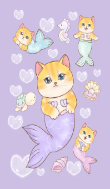 [LINE着せ替え] Cat mermaid Mercat 13の画像1