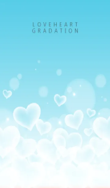 [LINE着せ替え] LOVE HEART GRADATION Blue&White 18の画像1
