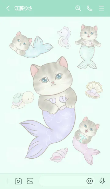 [LINE着せ替え] Cat mermaid Mercat 29の画像2